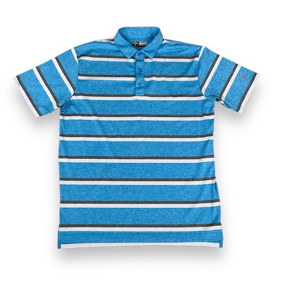 Callaway Other - Callaway Polo Shirt Mens Medium Blue Gray Stripe Golf Opti Dri Short Sleeve EUC